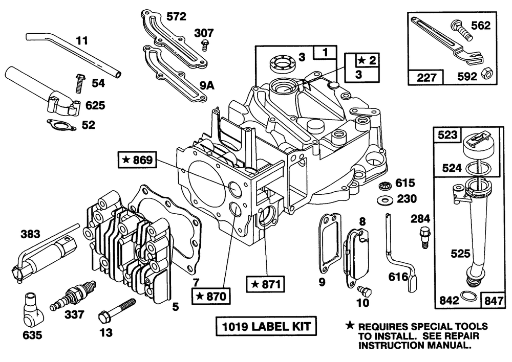 Engine Briggs & Stratton Model 122702-3188-01 Diagram and Parts List for 20212 1000001 - 1999999 Toro Lawn Mower