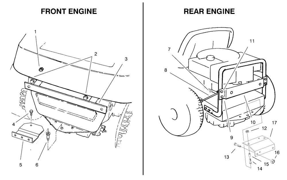 Mounting Hardware Diagram and Parts List for 79096 9900001 - 9999999 Toro Lawn Tractor Accessories