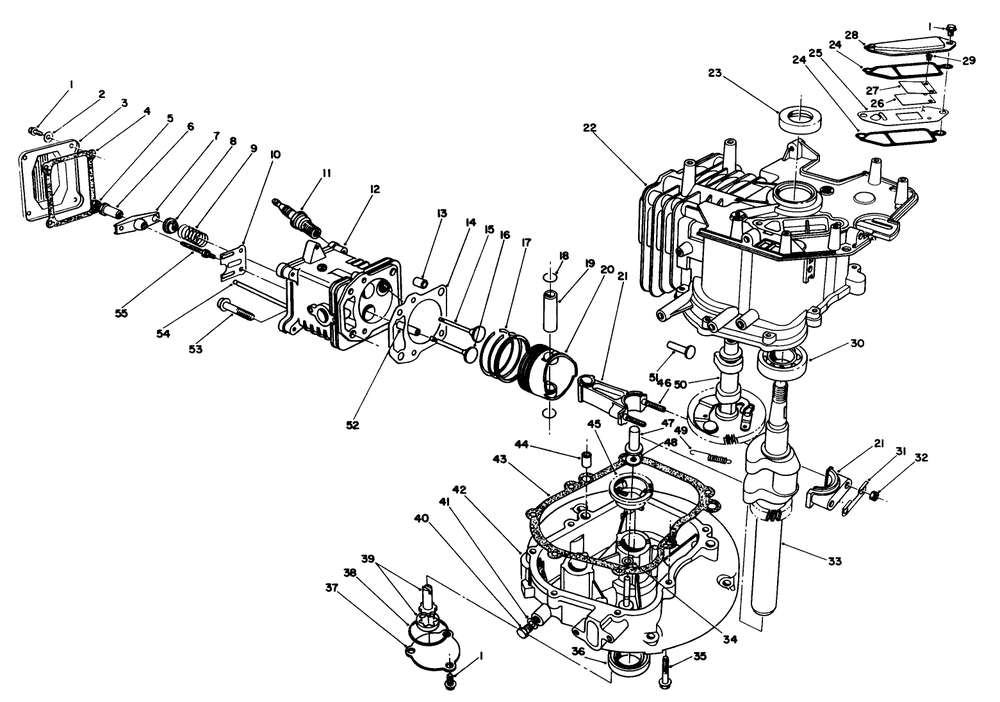 Engine Assembly Diagram and Parts List for 20627C 7000001 - 7999999 Toro Lawn Mower