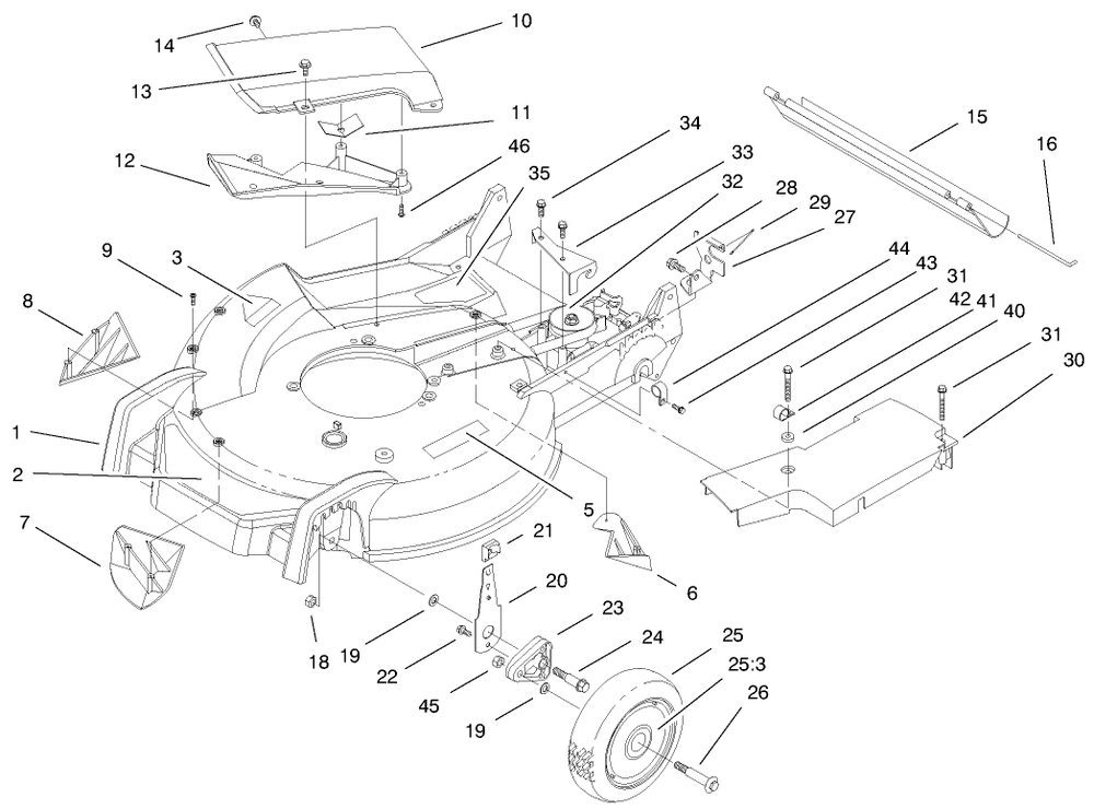 Housing Assembly Diagram and Parts List for 20488 8900001 - 8999999 Toro Lawn Mower