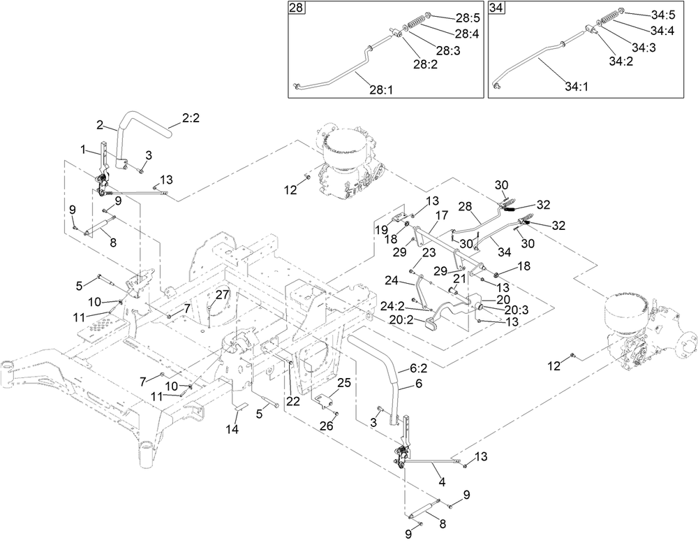 Motion Control Assembly Diagram and Parts List for 74010HD 417200000 - 418028709 Toro Lawn Tractor