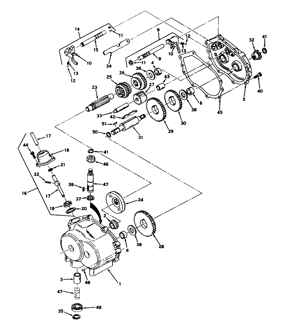 Model 352 Transmission Diagram and Parts List for 57043 1000001 - 1999999 Toro Lawn Tractor
