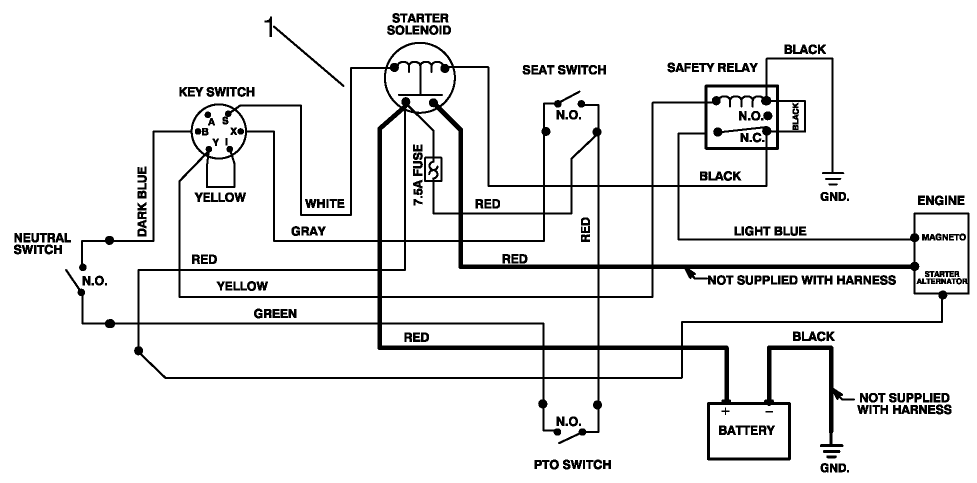 Electrical Schematic Diagram and Parts List for 70060 59000001 - 59999999 Toro Lawn Tractor