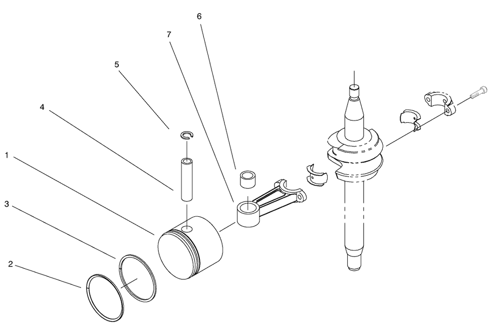 Piston & Connecting Rod Assembly Diagram and Parts List for 20711 9900001 - 99999999 Toro Lawn Mower