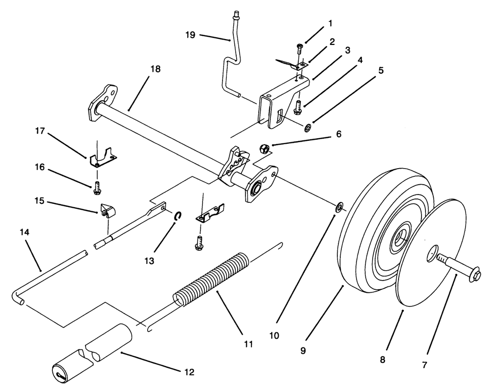 Rear Axle Assembly (Model No. 20803b Only) Diagram and Parts List for 20803B 6900001 - 6999999 Toro Lawn Mower
