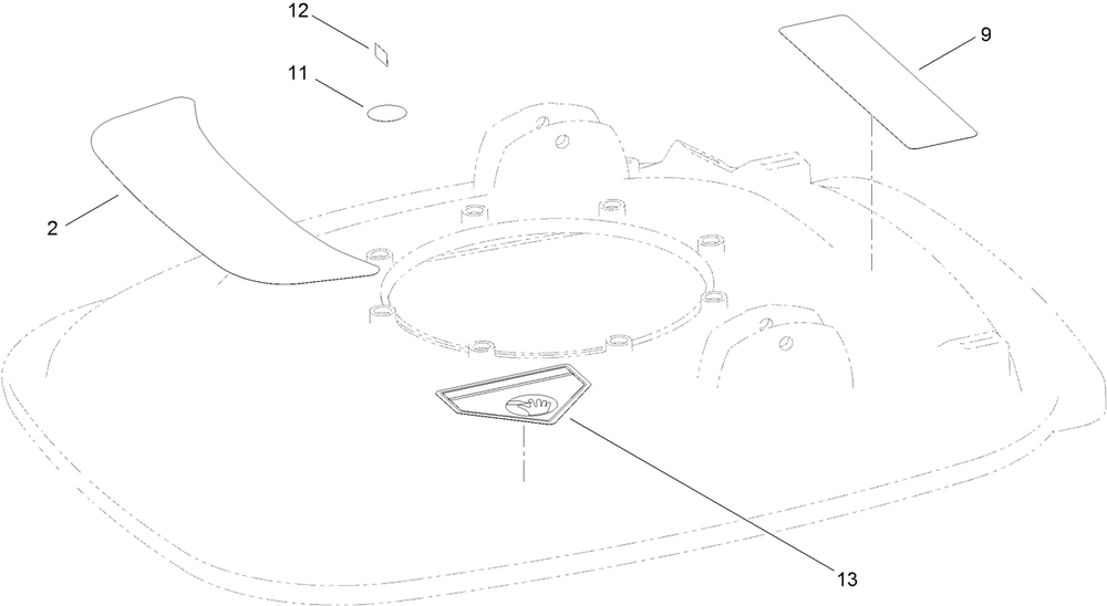 Deck Decal Assembly Diagram and Parts List for 2601 312000001 - 312999999 Toro Lawn Tractor Accessories