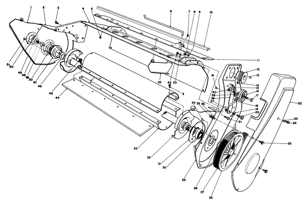 Lower Main Frame Assembly Diagram and Parts List for 38162 5000001 - 5999999 Toro Snow Blower
