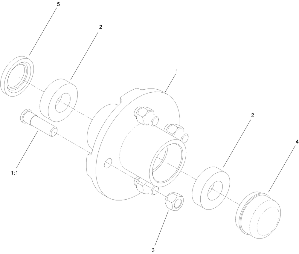 Hub Assembly No. 139-1328 Diagram and Parts List for 68038 410171431 - 412999999 Toro Lawn Tractor Accessories