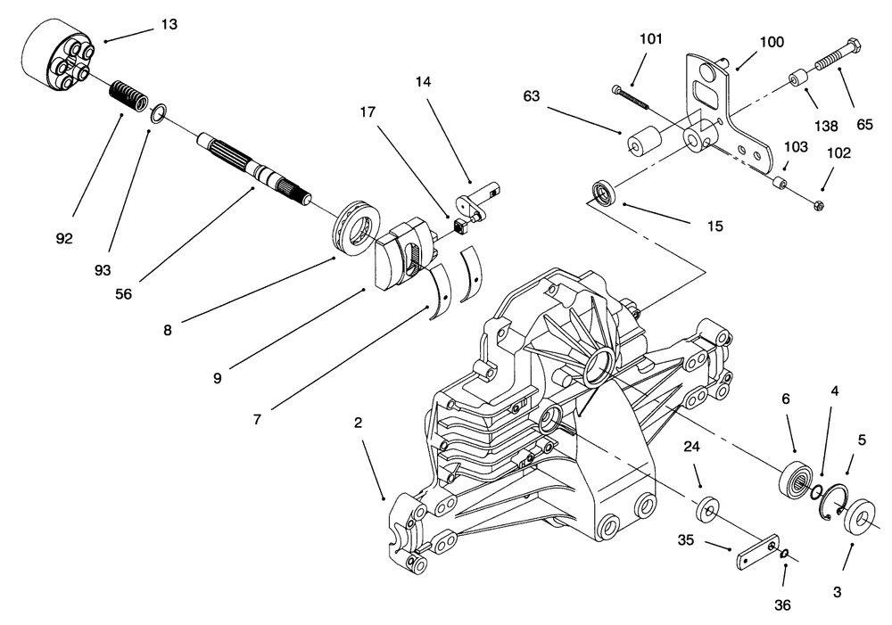 Hydro Transaxle Assembly Diagram and Parts List for 71193 6900001 - 6999999 Toro Lawn Tractor