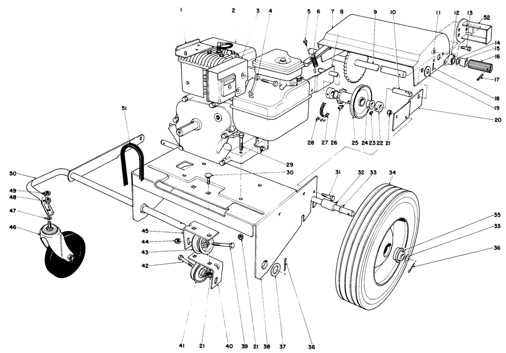 Engine And Base Assembly (Model 62923) Diagram and Parts List for 62912 9000001 - 9999999 Toro Leaf Blower / Vacuum