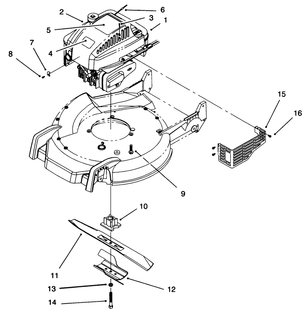 Engine Assembly Diagram and Parts List for 20461 6900001 - 6999999 Toro Lawn Mower
