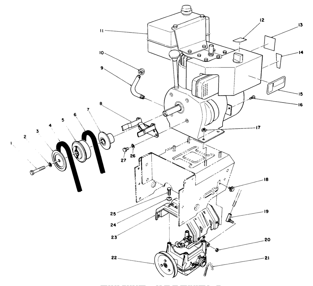 Engine Assembly Diagram and Parts List for 38510 9000001 - 9999999 Toro Snow Blower