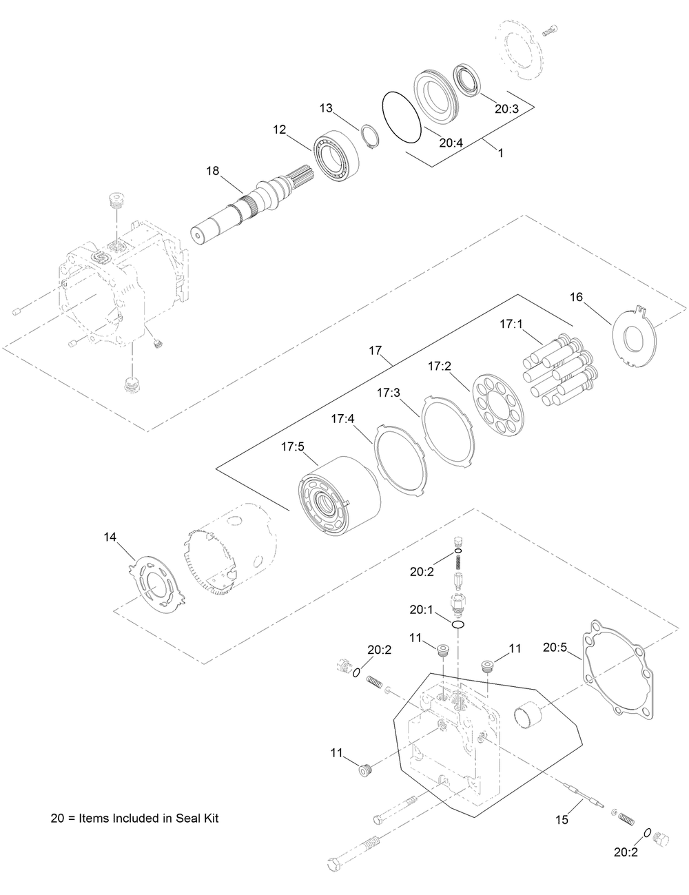 Hydraulic Motor Assembly No. Au8hm50016 Diagram and Parts List for 23823W 316000001 - 316999999 Toro Lawn Tractor Accessories