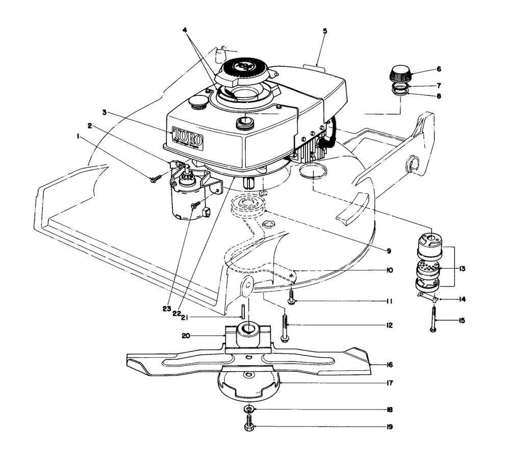 Engine Assembly Diagram and Parts List for 20715 9000001 - 9999999 Toro Lawn Mower