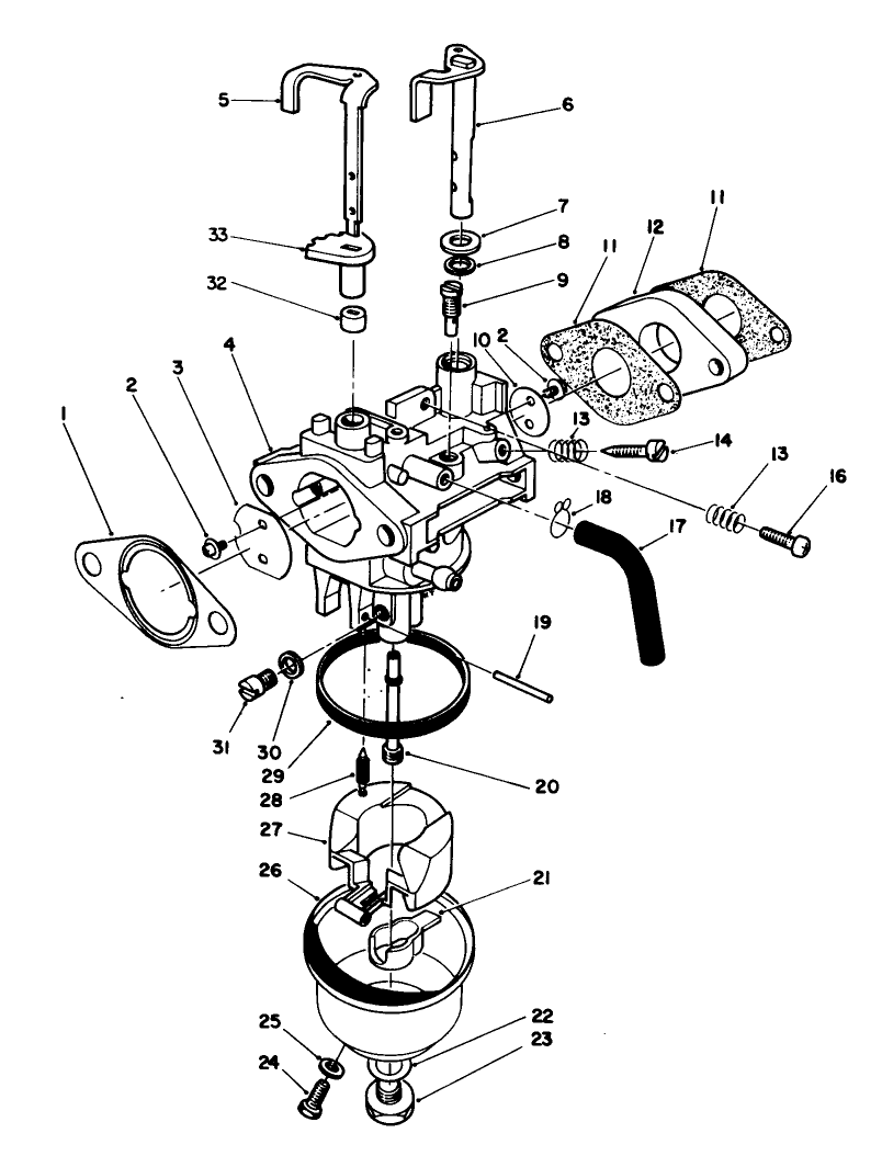 Carburetor Assembly (Engine No. Vmj8) Diagram and Parts List for 26625CG 9000001 - 9999999 Toro Lawn Mower