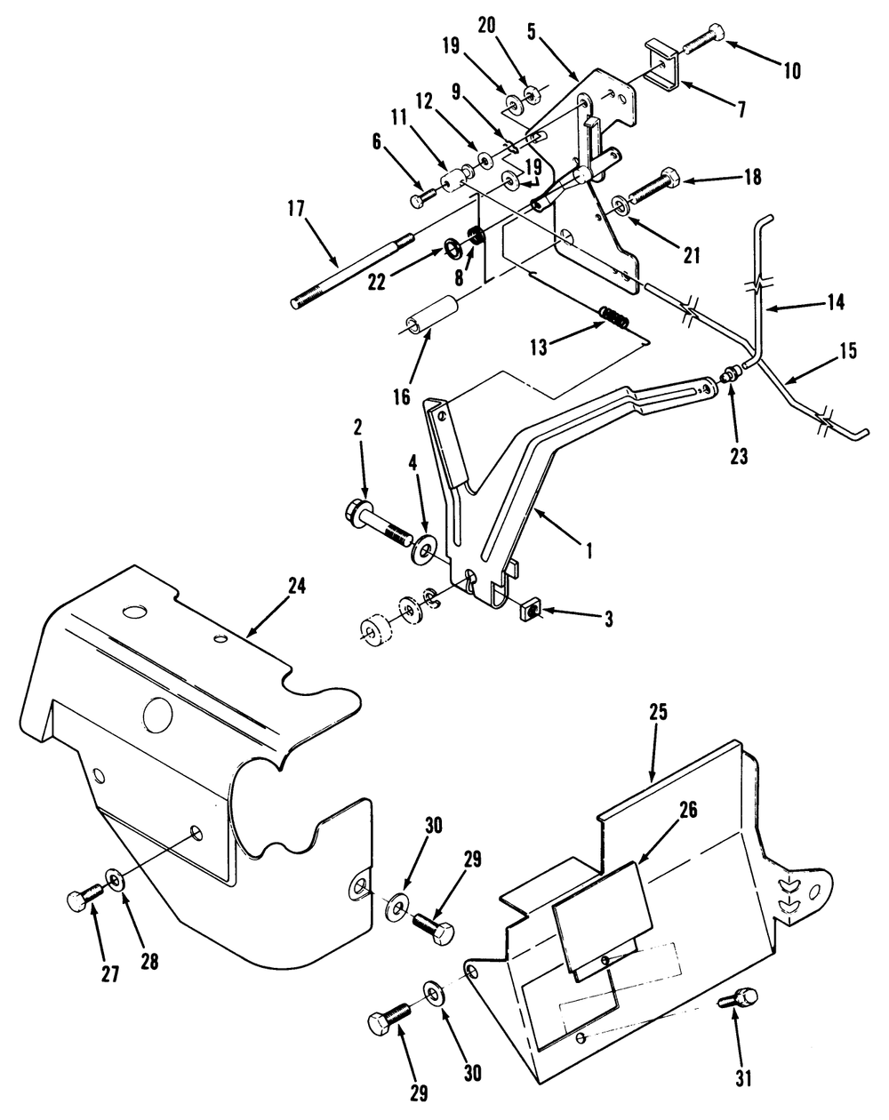 14hp Engine Governor Linkage & Cover Assembly Diagram and Parts List for 22-14OE02 2000001 - 2999999 Toro Lawn Tractor