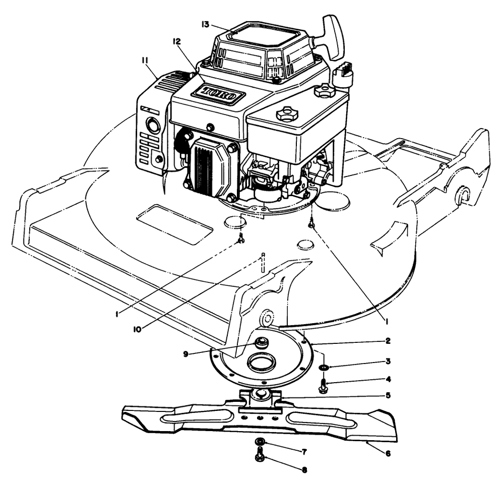 Engine Assembly Diagram and Parts List for 22525 8000001 - 8999999 Toro Lawn Mower