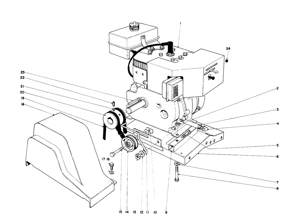Engine Assembly Diagram and Parts List for 31263 3000001 - 3999999 Toro Snow Blower