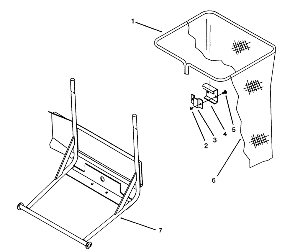 Bag & Frame Assembly Diagram and Parts List for 07-42VY01 2000001 - 2999999 Toro Lawn Tractor Accessories