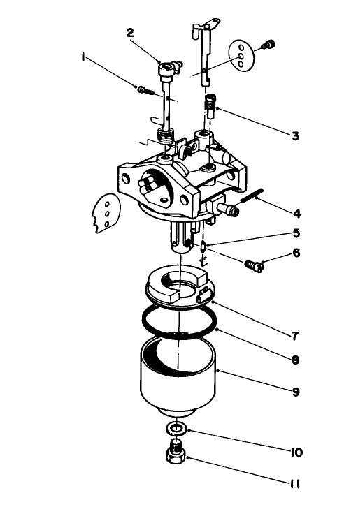 Carburetor Assembly Diagram and Parts List for 16780 3000001 - 3999999 Toro Lawn Mower