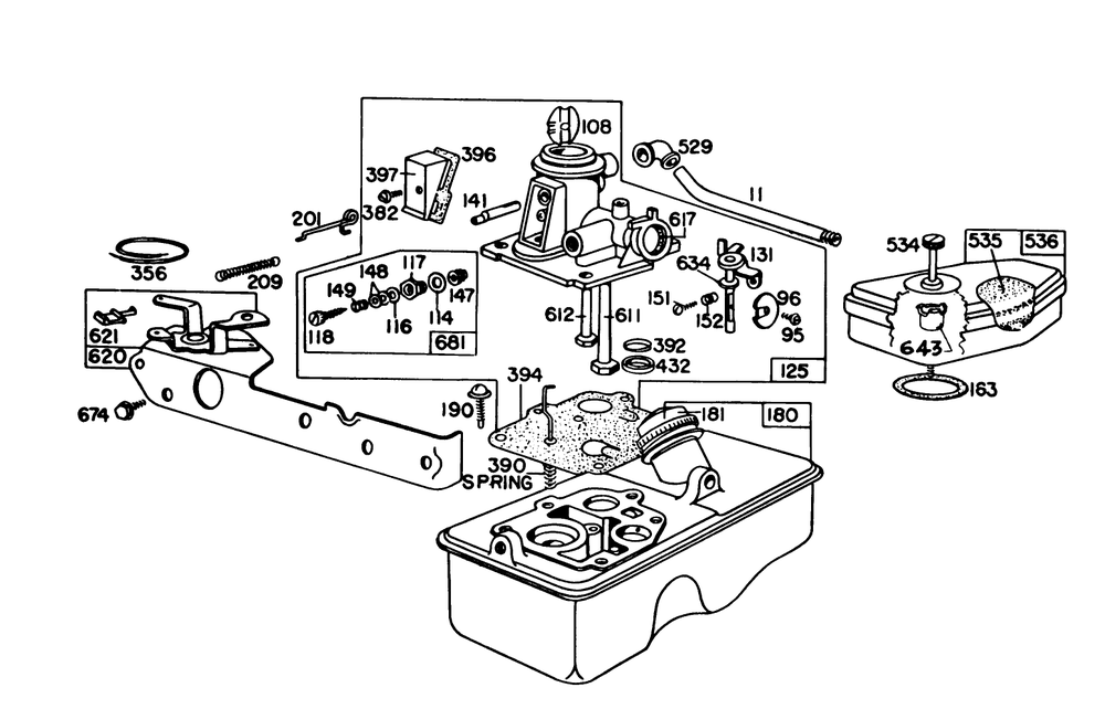 Engine Briggs & Stratton Model 92908-2052-01 Diagram and Parts List for 16320 2000001 - 2999999 Toro Lawn Mower