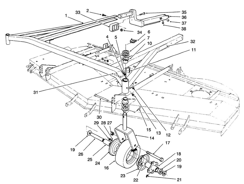 Carrier Frame Assembly Diagram and Parts List for 30575 590001 - 599999 Toro Lawn Mower