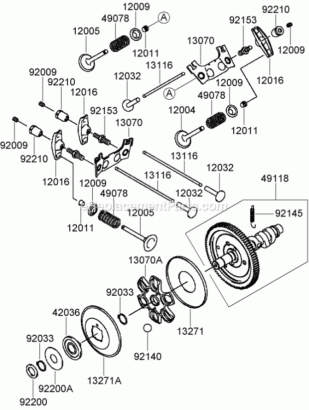 Valve And Camshaft Assembly Kawasaki Fh770d-A Diagram and Parts List for 74237 270000001-270999999 Toro Lawn Mower