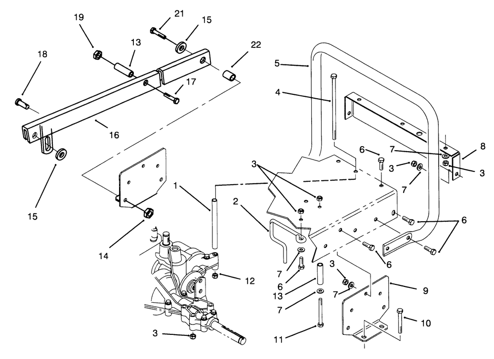 Stand Bar Assembly Diagram and Parts List for 70142 59000001 - 59999999 Toro Lawn Tractor