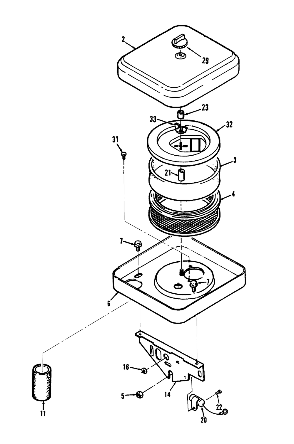 Air Cleaner Diagram and Parts List for 73501 39000001 - 39999999 Toro Lawn Tractor