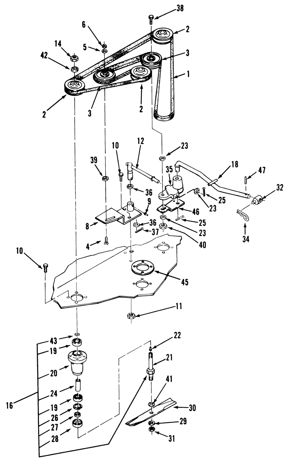 Spindle & Belt Assembly (Continued) Diagram and Parts List for 35-36RL03 2000001 - 2999999 Toro Lawn Mower