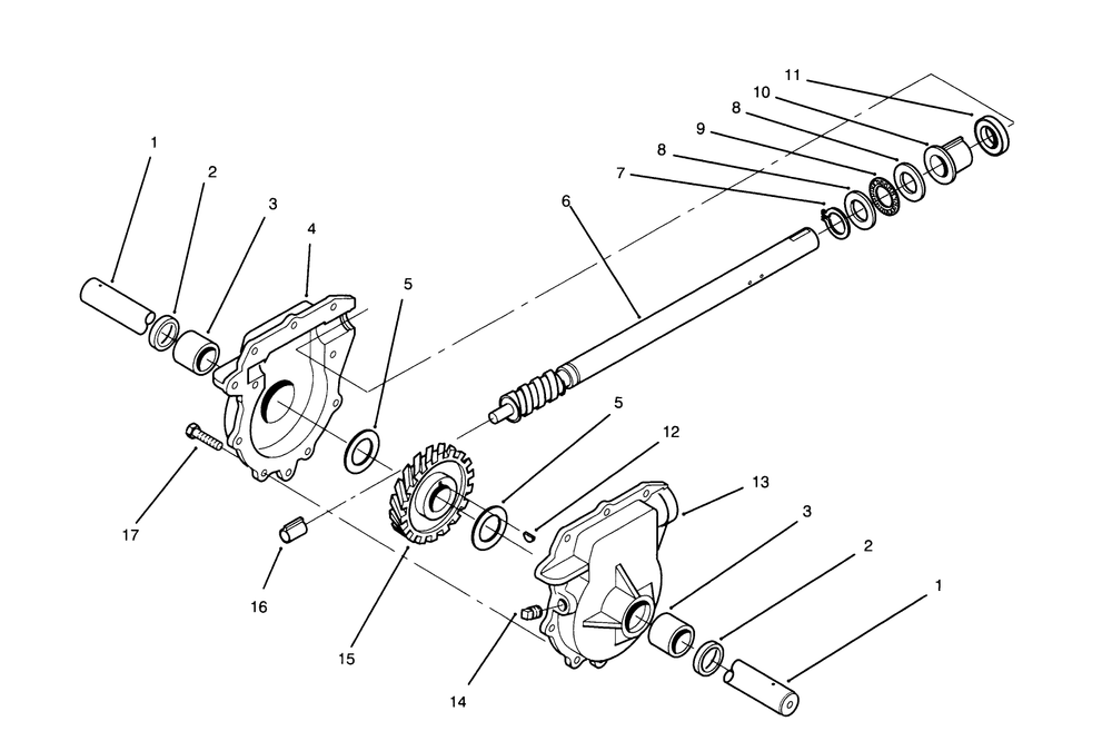 24" Auger Gearcase Assembly No. 74-1560 Diagram and Parts List for 38540 5900001 - 5999999 Toro Snow Blower