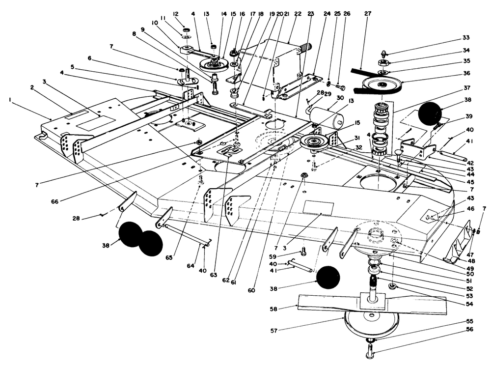 62" Cutting Unit Model No. 30564 Diagram and Parts List for 30798 0000001 - 0999999 Toro Lawn Tractor