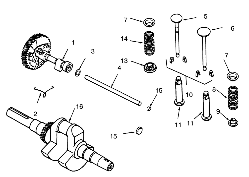 Camshaft, Crankshaft And Valves Diagram and Parts List for 73320 3900001 - 3999999 Toro Lawn Tractor