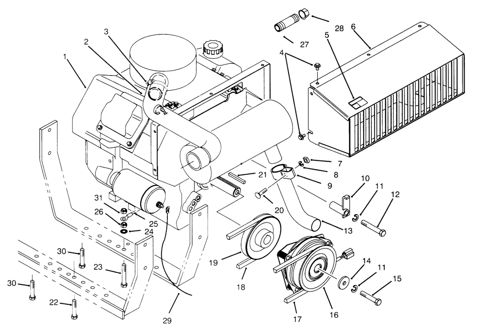 Engine Assembly Diagram and Parts List for 30610 690001 - 699999 Toro Lawn Tractor