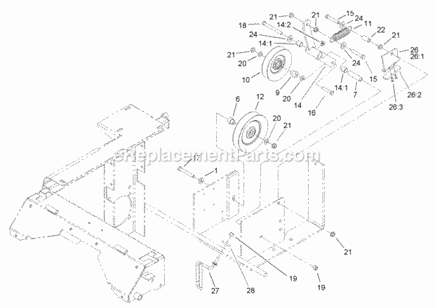 Drive Idler Assembly Diagram and Parts List for 74250 240000001-240999999 Toro Lawn Mower