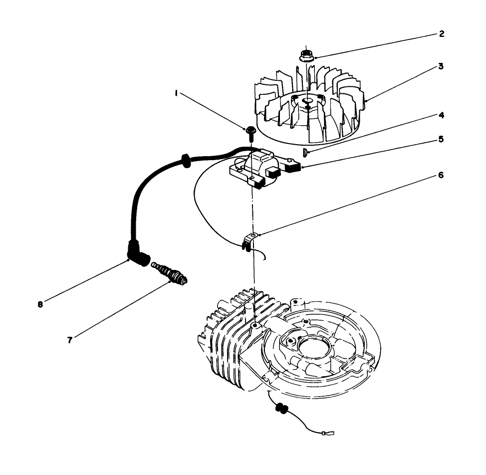 Ignition Assembly (Model No. 47ph7) Diagram and Parts List for 16585C 8000001 - 8999999 Toro Lawn Mower