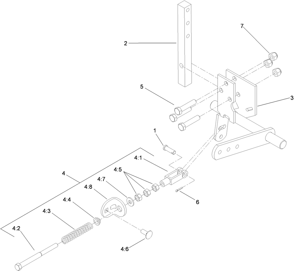 Lh Motion Control Assembly Diagram and Parts List for 74296 (311000001-311999999)(2011) Toro Lawn Mower