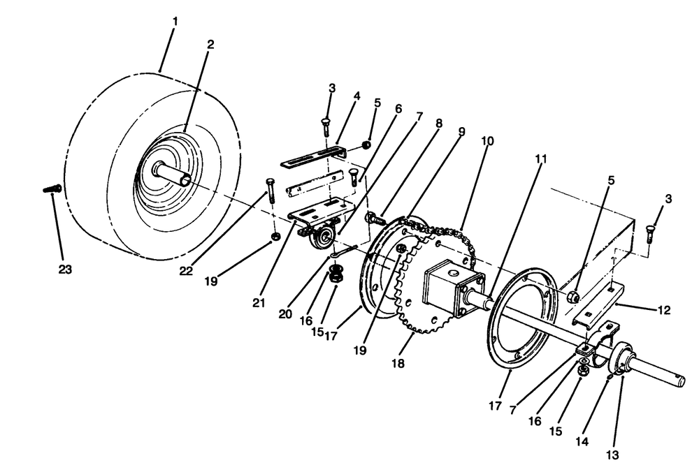 Rear Axle Assembly Diagram and Parts List for 70060 39000001 - 39999999 Toro Lawn Tractor