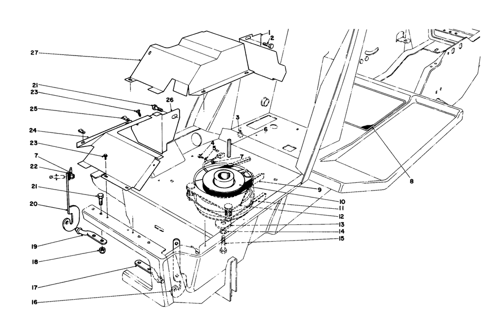 Clutch & Pulley Assembly Diagram and Parts List for 57300 4000001 - 4999999 Toro Lawn Tractor