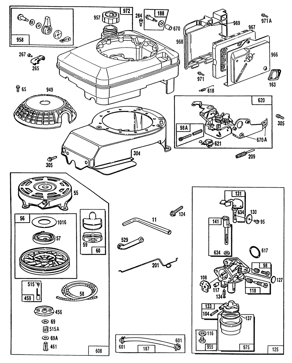 Engine Model 124702-0136-01 Diagram and Parts List for 26562 2000001 - 2999999 Toro Lawn Mower