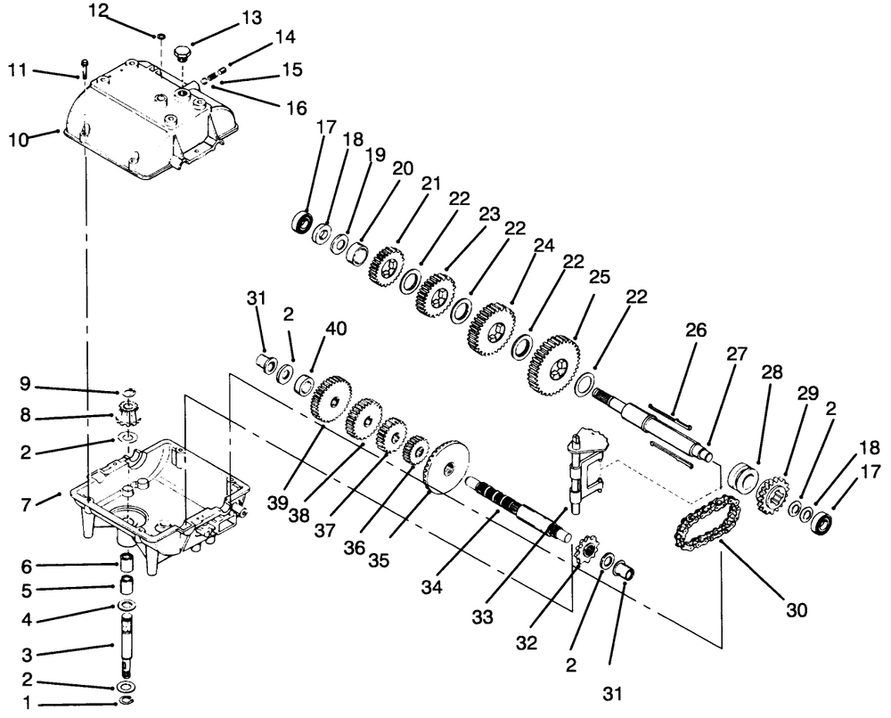 Peerless Transmission Model No. 700-039 Diagram and Parts List for 30175 49000001 - 49999999 Toro Lawn Tractor Accessories