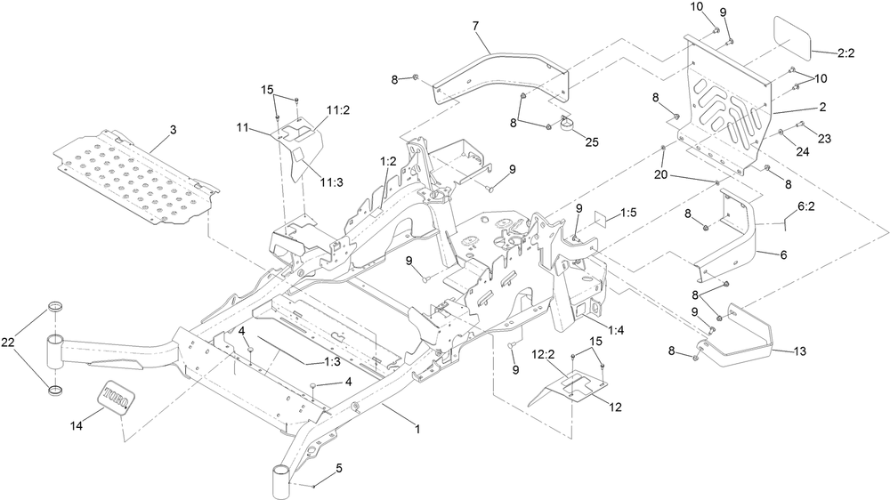 Frame Assembly Diagram and Parts List for 74947 403247300-999999999 Toro Lawn Mower