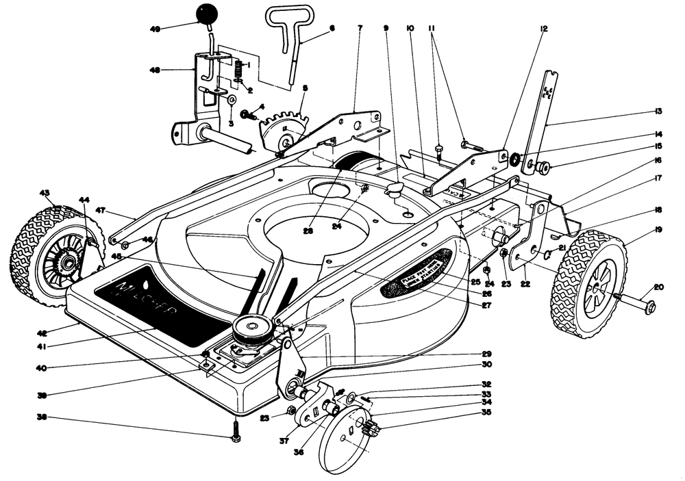 Housing Assembly Diagram and Parts List for 18060 9000001 - 9999999 Toro Lawn Mower