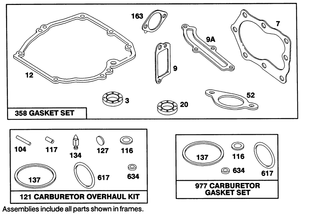Engine Briggs & Stratton Model 122707-3187-01 Diagram and Parts List for 16402 1000001 - 1999999 Toro Lawn Mower
