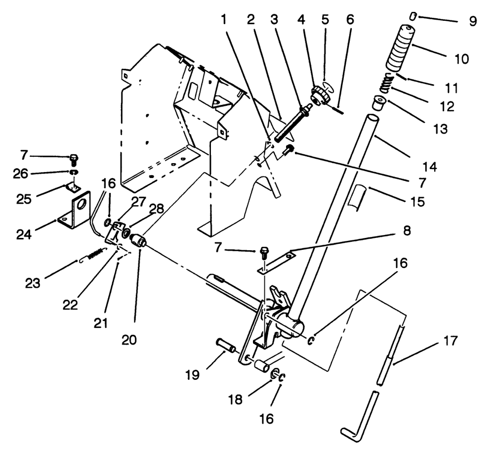 Lift Bar Linkage Assembly Diagram and Parts List for R2-16BE01 2000001 - 2999999 Toro Lawn Tractor