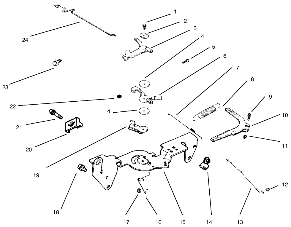 Throttle Linkage And Governor Controls Diagram and Parts List for 30612 990001 - 999999 Toro Lawn Tractor