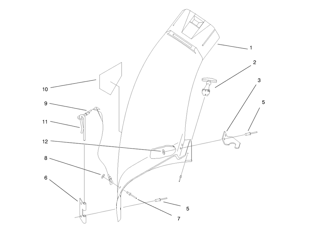 Chute Assembly #94-6036 Diagram and Parts List for 79117 7900001 - 7999999 Toro Lawn Tractor