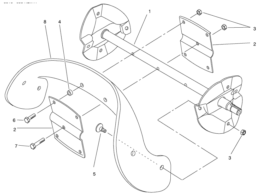 Rotor Assembly Diagram and Parts List for 38436 7900001 - 7999999 Toro Snow Blower