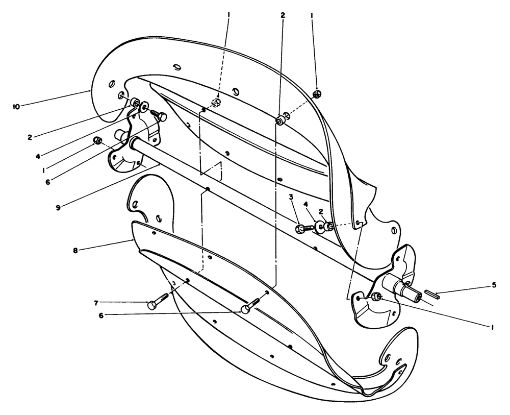 Rotor Assembly Diagram and Parts List for 38116 9000001 - 9999999 Toro Snow Blower