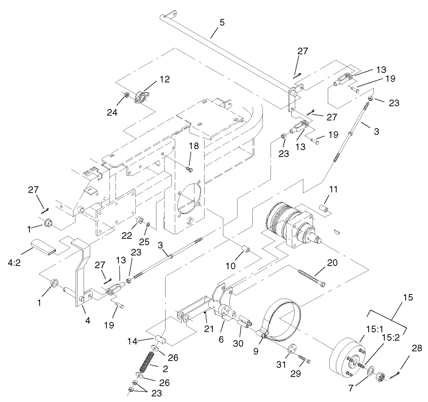 Brake And Wheel Hub Assembly Diagram and Parts List for 74236 (220000001-220999999)(2002) Toro Lawn Mower